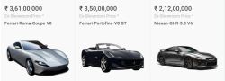 Cars in the Price range of ₹ 2,12,00,000 to ₹ 3,61,0000