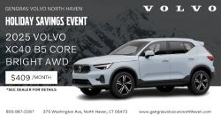 Gengras Volvo North Haven Holiday Savings Event: 2025 Volvo 